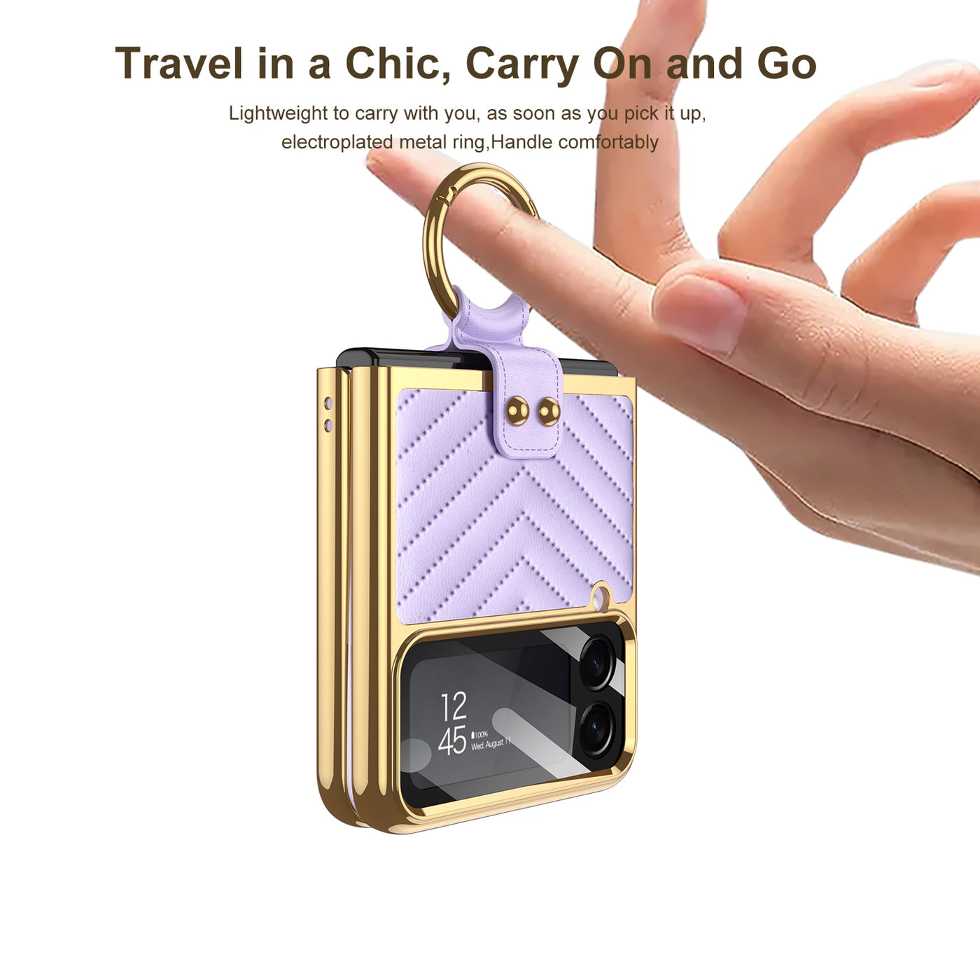 Luxury Electroplated Ring Holder Case For Samsung Galaxy Z Flip 4