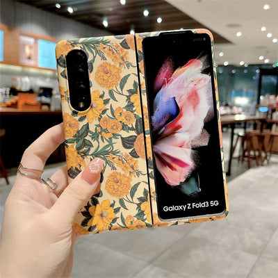 Retro Luminous Floral Case For Samsung Galaxy Z Fold 3