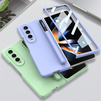 Soft Liquid Silicone Case With Pen Holder for Samsung Galaxy Z Fold 4