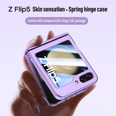 Shockproof Matte Case with Front Screen Glass For Samsung Galaxy Z Flip 5