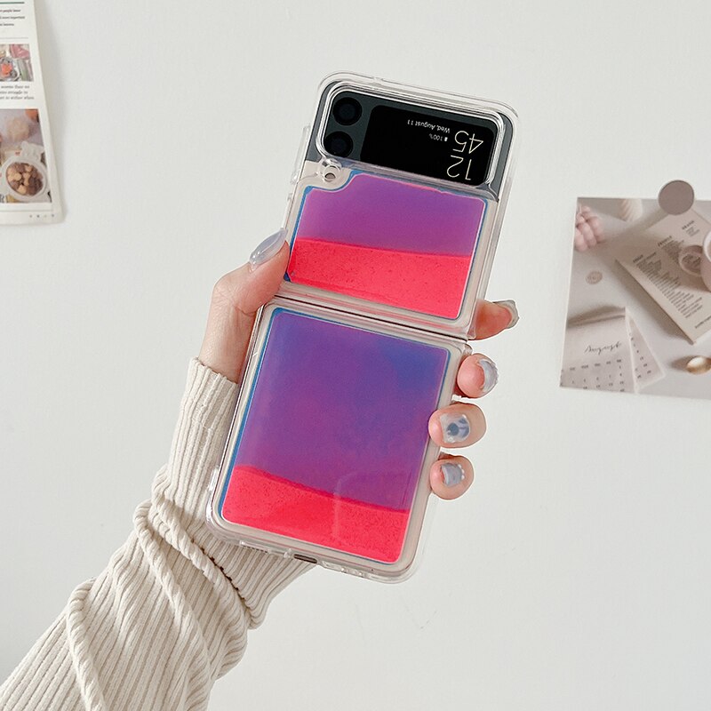 Glitter Neon Phone Case For Samsung Galaxy Z Flip 3 5G