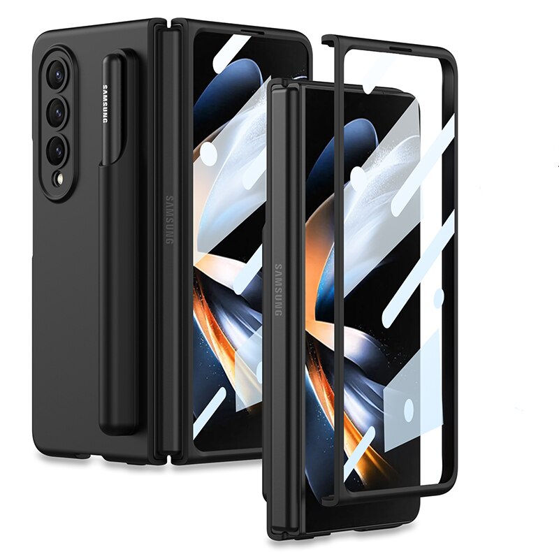 Soft Liquid Silicone Case With Pen Holder for Samsung Galaxy Z Fold 4