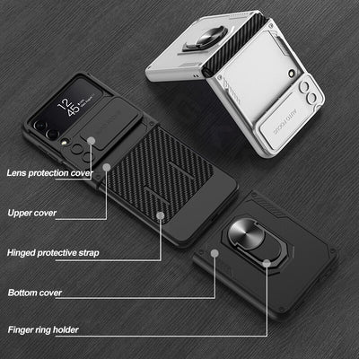 Armor Case with Camera Protection & Ring Stand For Samsung Galaxy Z Flip 4