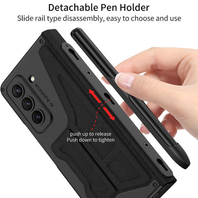 Leather Case with Detachable Pen Holder for Samsung Galaxy Z Fold 5