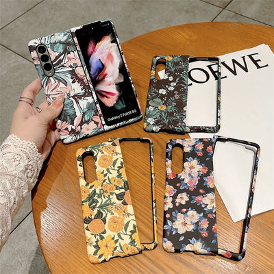 Retro Luminous Floral Case For Samsung Galaxy Z Fold 3