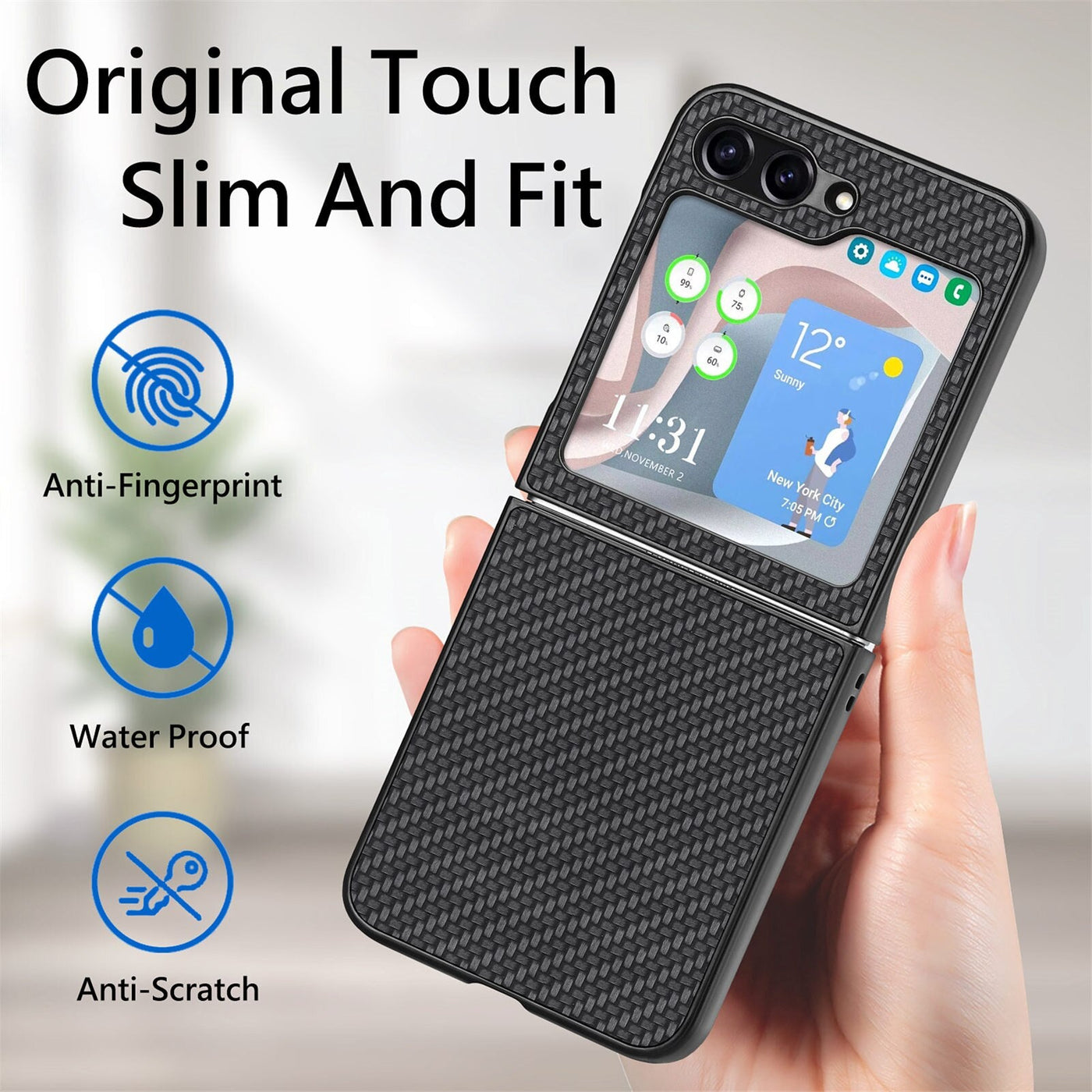 Anti-Fingerprint Matte Cover Case for Samsung Galaxy Z Flip 5