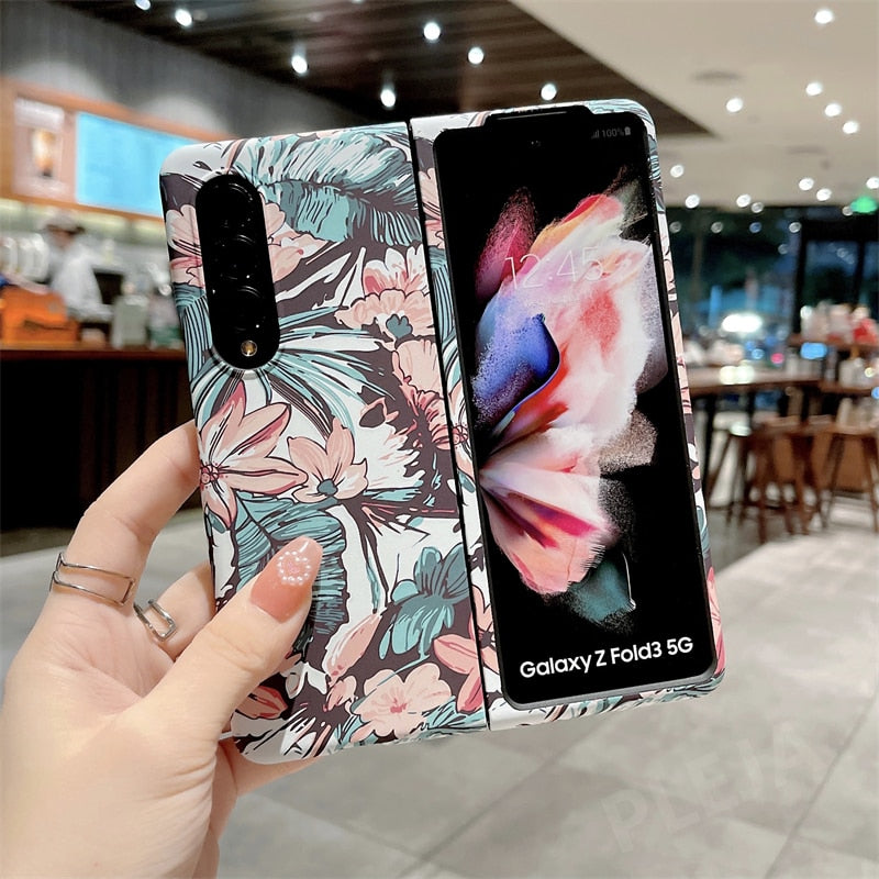 Retro Luminous Floral Case For Samsung Galaxy Z Fold 3