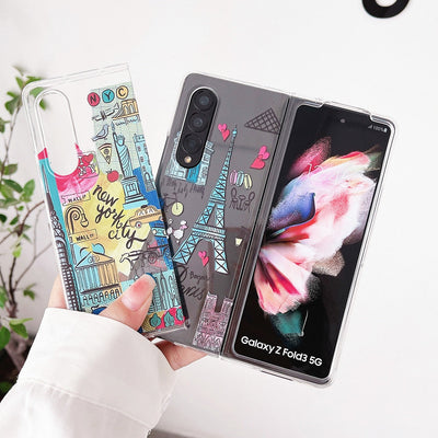 Romantic Iron Tower Old Castle Phone Case For Samsung Galaxy Z Fold 3 5G
