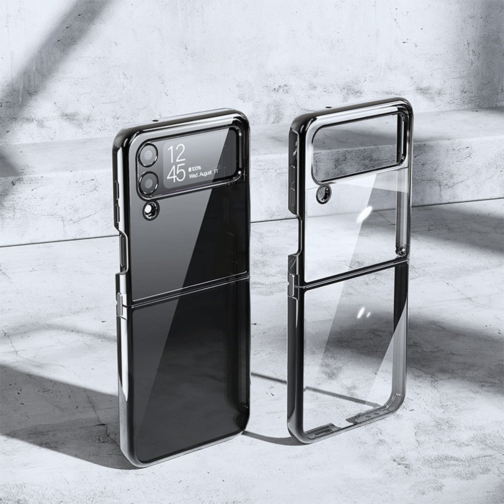 Luxury Transparent Folding Case For Samsung Galaxy Z Flip 4