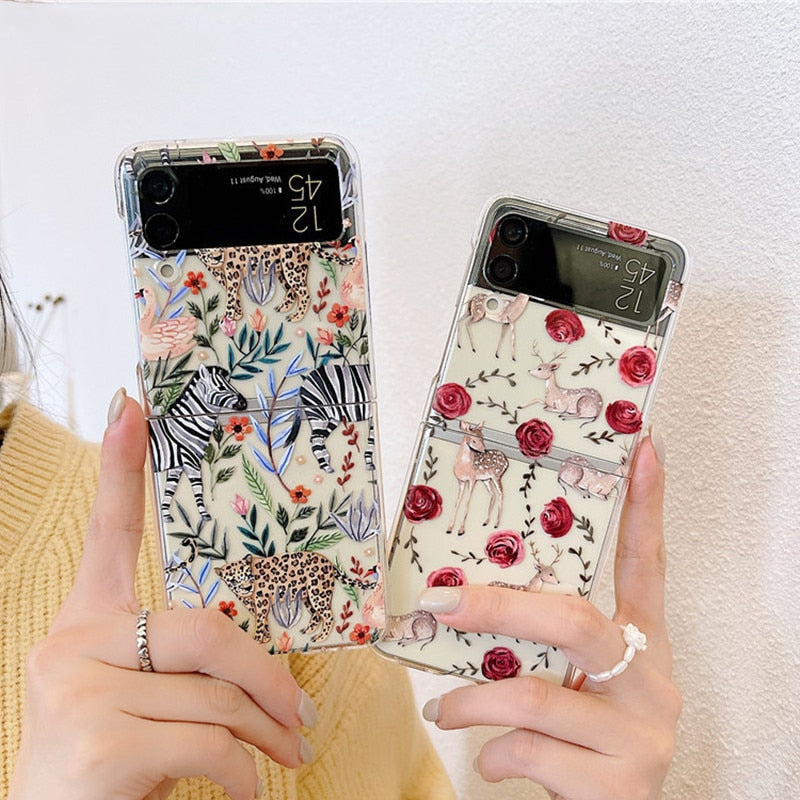 Forest Flower Animal Case for Samsung Galaxy Z Flip 3 5G
