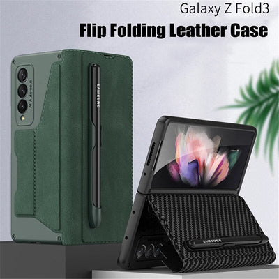 Flip Folding Leather Case For Z Fold 3