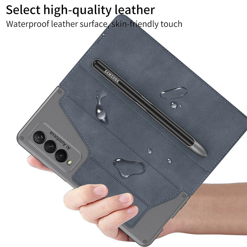 Flip Folding Leather Case For Z Fold 3