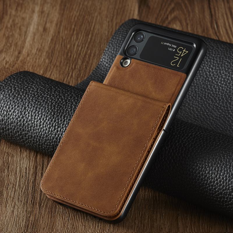 Luxury Leather Wallet Case For Z Flip 3