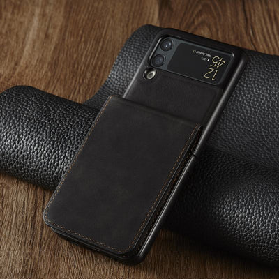 Luxury Leather Wallet Case For Z Flip 3