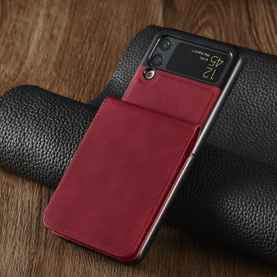 Luxury Leather Wallet Case For Z Flip 3