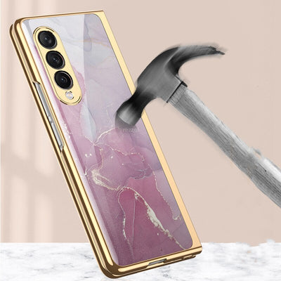 Luxury Tempered Glass Case For Galaxy Z Fold 3