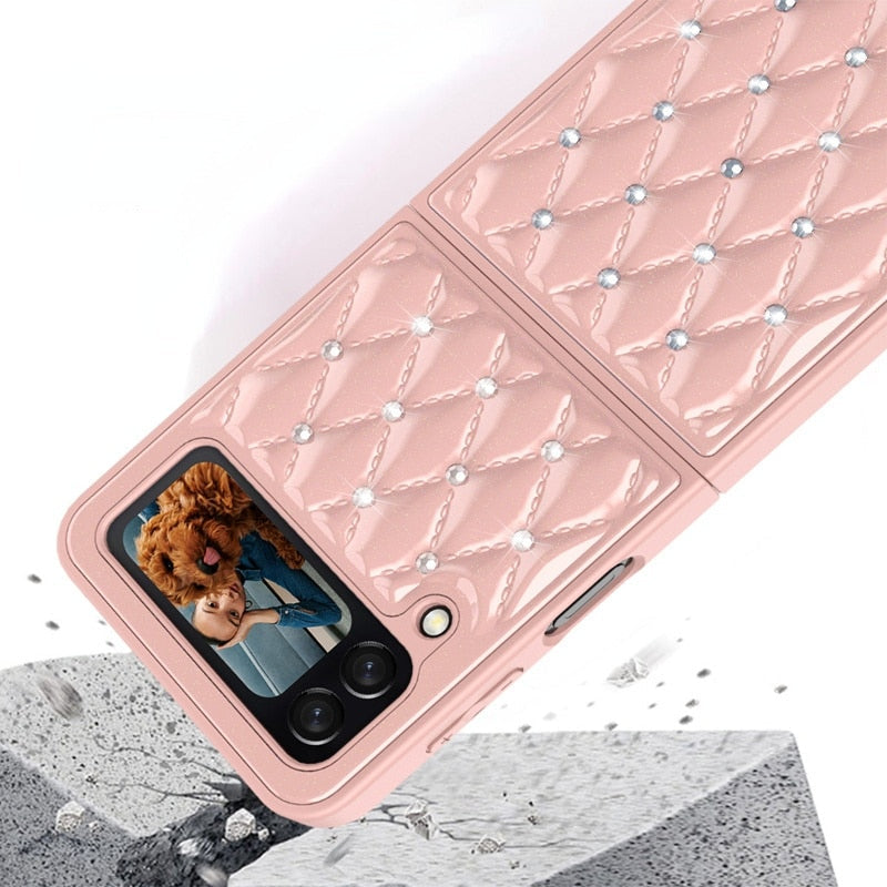 Creative Electroplating Diamond Protective Cover For Samsung Galaxy Z Flip 3 5G