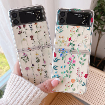 Cute Flowers Phone Case For Samsung Galaxy Z Flip 3 5G