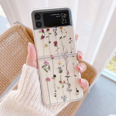 Cute Flowers Phone Case For Samsung Galaxy Z Flip 3 5G