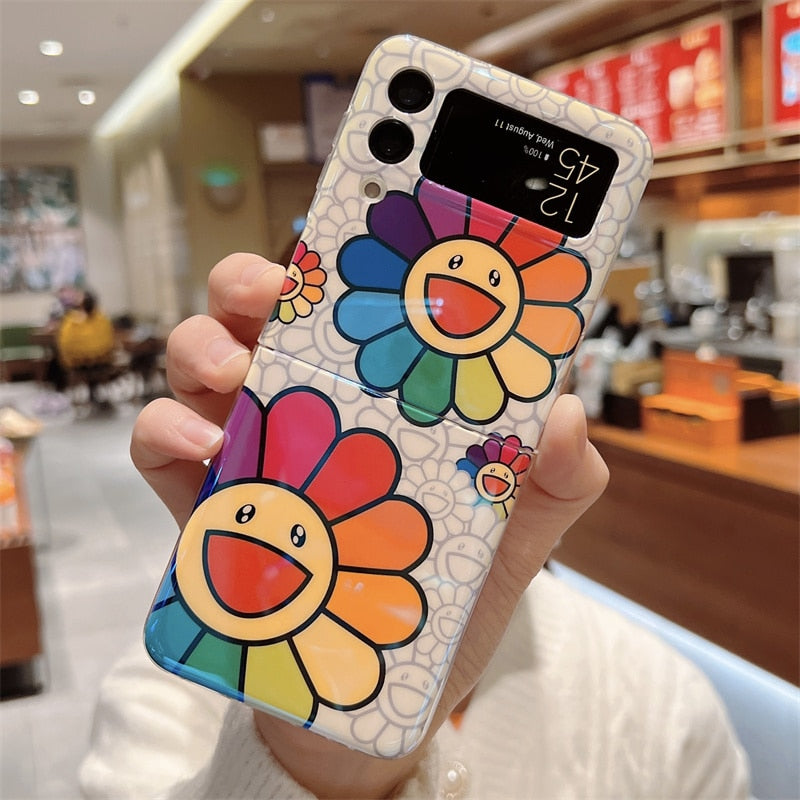 Colorful Smile Flower Case For Samsung Galaxy Z Flip 3 5G