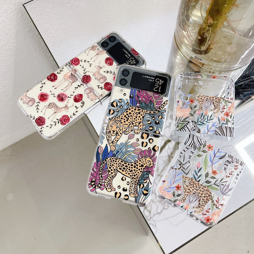 Forest Flower Animal Case for Samsung Galaxy Z Flip 3 5G