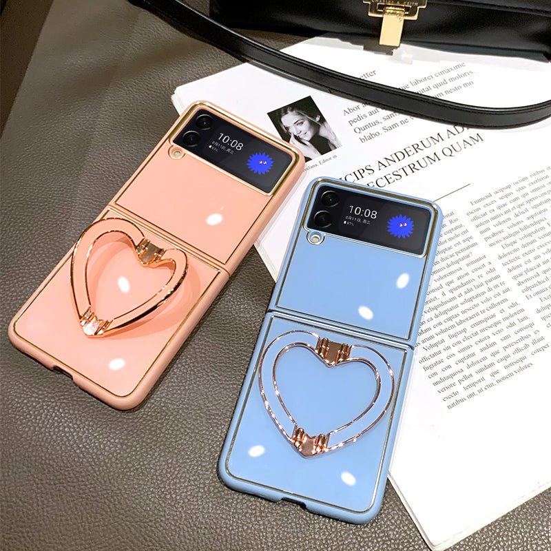 Luxury Heart Bracket Case For Samsung Galaxy Z Flip 3 5G