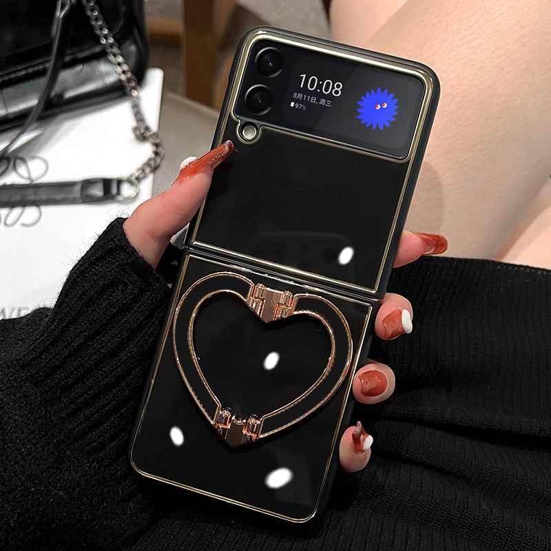 Luxury Heart Bracket Case For Samsung Galaxy Z Flip 3 5G