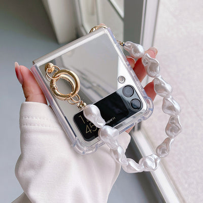 Mirror Shockproof Case with Hand Chain For Galaxy Z Flip 3 5G