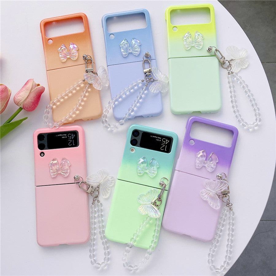 Cute Butterfly Bracelet Case for Samsung Galaxy Z Flip 3 5G