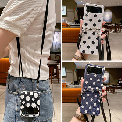 Leather Shoulder Strap Case For Samsung Galaxy Z Flip3 5G